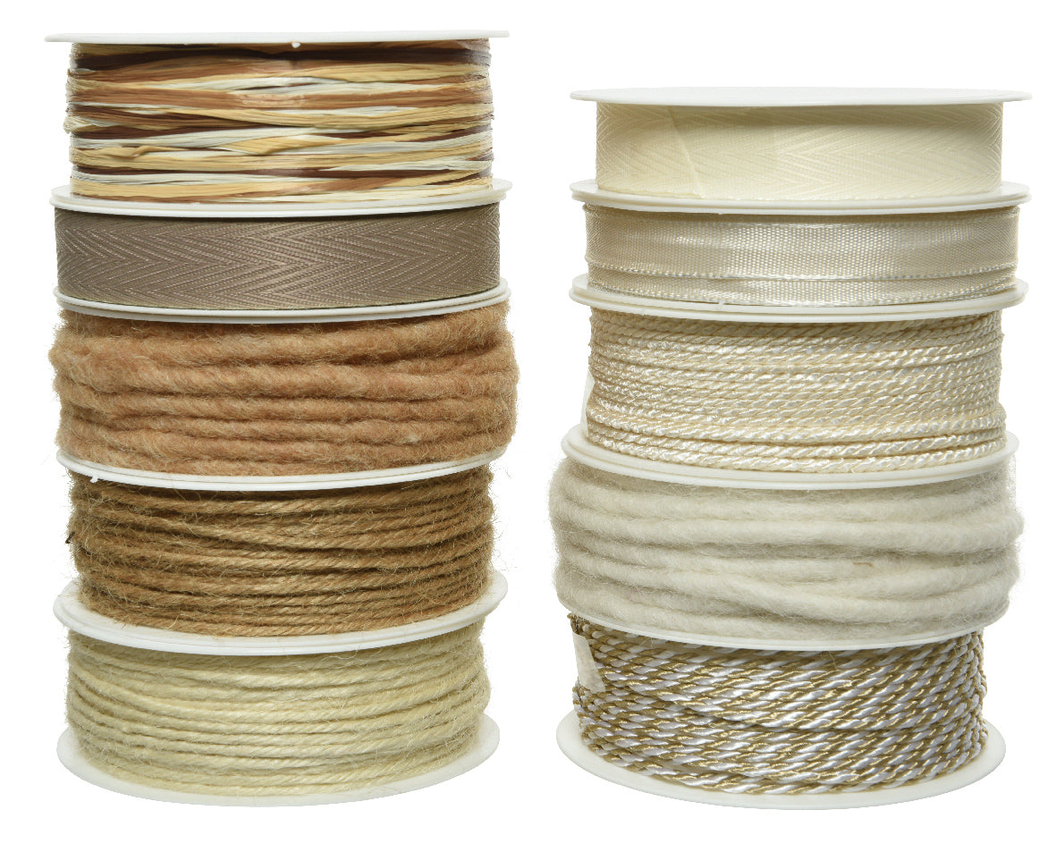 Nastri natalizi colore beige 1 pezzo, 10 colorazioni assortite Kaemingk Nastri natalizi colore beige 1 pezzo, 10 colorazioni assortite Kaemingk